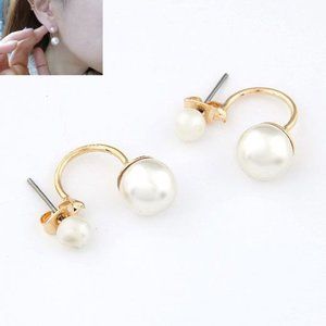 Double pearl earrings